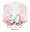 Baby Shower Guest Book: Elephant Boy Theme, Wishes for Baby and Advice for Parents, Personalized with Space for Guests to Sign In and Leave Addresses, - Hardcover