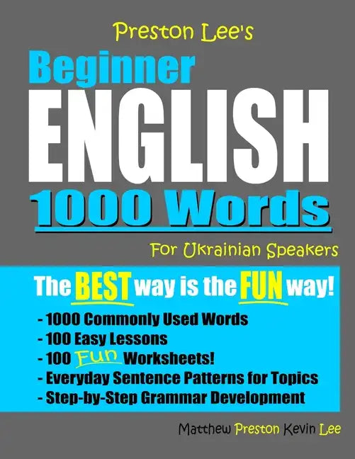 Preston Lee's Beginner English 1000 Words For Ukrainian Speakers - Paperback