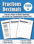 Fractions and Decimals Year 4 Maths Challenge: Practice Pages Of Timed Tests (With Answers) - KS2 Maths Workbook - Ages 8-9 - Grade 3 - Paperback