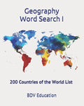 Geography Word Search: 200 Countries of the World List - Paperback
