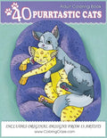 Adult Coloring Book: 40 Purrtastic Cats, Stress Relieving Coloring Pages For Adults By ColoringCraze - Paperback