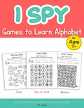 I Spy Games to Learn Alphabet for Ages 3+: Find, Do-A-Dot, Mazes, A to Z Letter Recognition Activity Workbook - Paperback