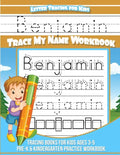 Letter Tracing for Kids Benjamin Trace my Name Workbook: Tracing Books for Kids ages 3 - 5 Pre-K & Kindergarten Practice Workbook - Paperback