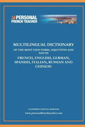 Multilingual Dictionary of the Most Used Verbs, Adjectives and Nouns in French, English, German, Spanish, Italian, Russian and Chinese: Learn the 500 - Paperback