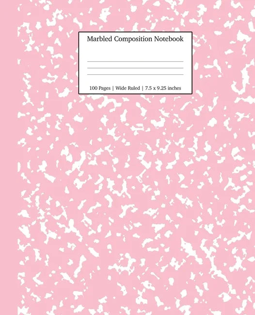 Marbled Composition Notebook: Pink Marble Wide Ruled Paper Subject Book - Paperback