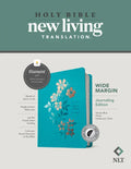 NLT Wide Margin Bible, Filament Enabled (Hardcover Cloth, Ocean Blue Floral, Indexed, Red Letter) - Hardcover