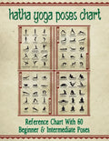 Hatha Yoga Poses Chart: 60 Common Yoga Poses and Their Names - A Reference Guide to Yoga Asanas (Postures) 8.5 x 11" Full-Color 4-Panel Pamphlet - Paperback