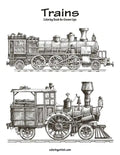 Trains Coloring Book for Grown-Ups 1 - Paperback