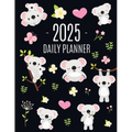 Koala Planner 2025: Australian Outback Animal Agenda: January-December Pretty Pink Butterflies & Yellow Flowers Monthly Scheduler For Work or Office - Paperback