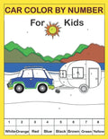 Car color by number for kids: color by number coloring book fok kids - Paperback