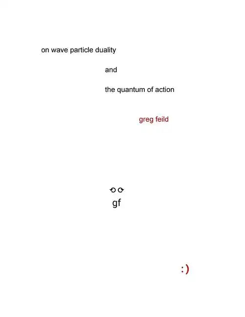On Wave Particle Duality and the Quantum of Action - Paperback