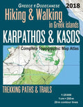Karpathos & Kasos Complete Topographic Map Atlas 1: 25000 Greece Dodecanese Hiking & Walking in Greek Islands Trekking Paths & Trails: Trails, Hikes & - Paperback