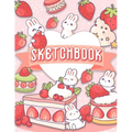 Sketchbook: 120 Blank Pages w/ mini Kawaii character (Sketchbook for Kids) - Paperback