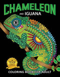 Chameleon and Iguana Coloring Book for Adults: Animals on Beautiful Black Pages for Stress Relieving Unique Design - Paperback