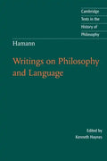 Hamann: Writings on Philosophy and Language - Paperback