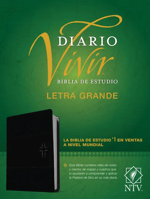 Biblia de Estudio del Diario Vivir Ntv, Letra Grande (Sentipiel, Negro/Ónice, Índice, Letra Roja) - Imitation Leather