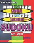 Adult puzzles. Big Samurai and Calcudoku 9x9 Sudoku. Easy - medium levels.: Very large font. - Paperback
