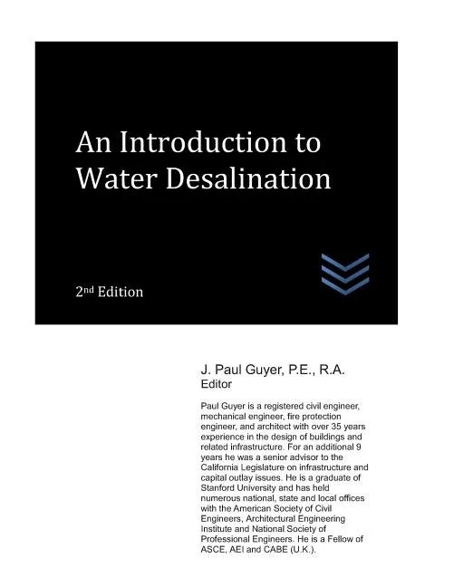 An Introduction to Water Desalination - Paperback