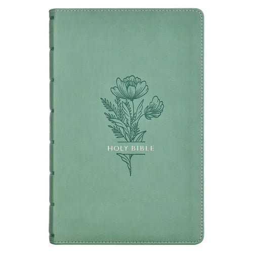 KJV Bible Giant Print Faux Leather, Teal - Leather