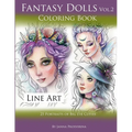 Fantasy Dolls Vol.2 Coloring Book Line Art: 25 Portraits of Big Eye Cuties - Paperback