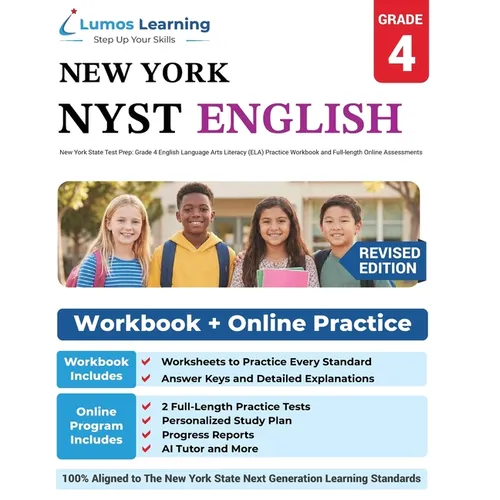 New York State Test Prep: Grade 4 English Language Arts Literacy (ELA) Practice Workbook and Full-length Online Assessments: NYST Study Guide - Paperback
