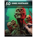 50 Zombie Nightmares: Grayscale Colored Pencil Coloring Book - Paperback
