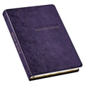 KJV Holy Bible, Thinline Large Print Faux Leather Red Letter Edition Thumb Index & Ribbon Marker, King James Version, Purple Floral - Leather