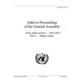 Index to Proceedings of the General Assembly 2014/2015: Part I - Subject Index - Paperback