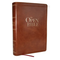 The Open Bible: Read and Discover the Bible for Yourself (NKJV Brown Leathersoft, Red Letter, Comfort Print) - Imitation Leather