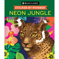 Brain Games - Sticker by Number: Neon Jungle (28 Images to Sticker) - Paperback