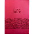 Kjver Holy Bible, Wave Design, Large Print, Berry Ultrasoft: (King James Version Easy Read, Red Letter, Pink) - Imitation Leather