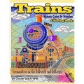Trains Coloring Book Mosaic Color By Number Locomotives on the Railroads and Railways: Steam Engines and Electric Train Art For Stress Relief and Rela - Paperback
