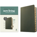 NLT Large Print Thinline Reference Bible, Filament Enabled (Genuine Leather, Olive Green, Indexed, Red Letter) - Leather