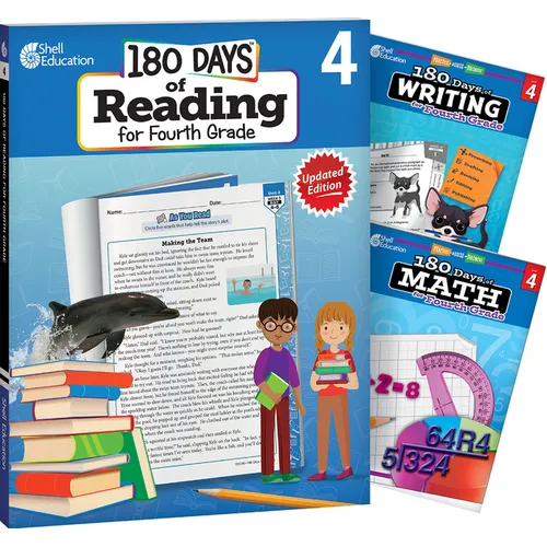 180 Days(tm) Reading, Writing and Math for Grade 4: 3-Book Set: Practice, Assess, Diagnose - Paperback