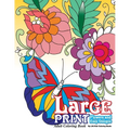 Large Print Adult Coloring Book: Flowers & Easy Designs - Paperback