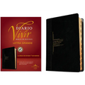 Biblia de Estudio del Diario Vivir Rvr60, Letra Grande (Letra Roja, Sentipiel, Negro/Ónice, Índice) - Imitation Leather
