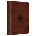 ESV Large Print Compact Bible, Red Letter (Trutone, Brown, Mosaic Cross Design) - Imitation Leather
