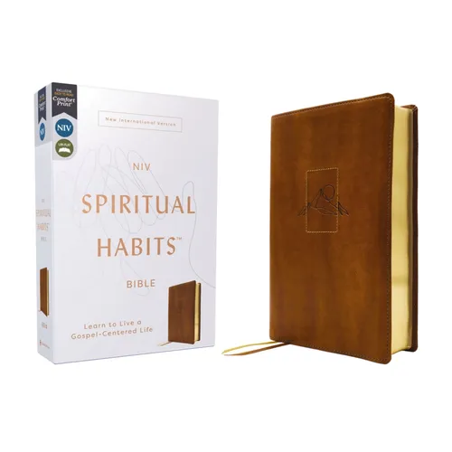 Niv, Spiritual Habits Bible, Leathersoft, Tan, Red Letter, Comfort Print: Learn to Live a Gospel-Centered Life - Imitation Leather