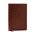 NKJV Giant Print End-Of-Verse Reference Bible, Brown Leathersoft, Red Letter, Comfort Print: Holy Bible - Great for Father's Day - Imitation Leather