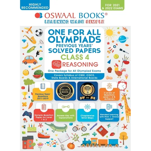 One for All Olympiad Previous Years' Solved Papers, Class-4 Reasoning Book (For 2022 Exam) - Paperback