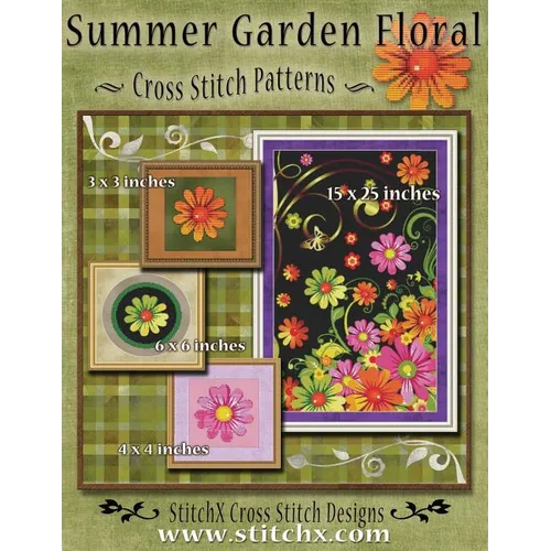 Summer Garden Floral Cross Stitch Patterns - Paperback