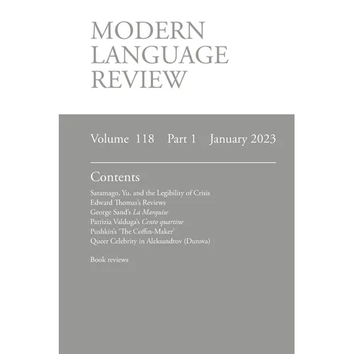 Modern Language Review (118: 1) January 2023 - Paperback