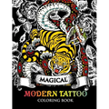 Modren Tattoo Coloring Book: Modern and Neo-Traditional Tattoo Designs Including Sugar Skulls, Mandalas and More (Tattoo Coloring Books) - Paperback