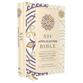 NIV Application Bible, Hardcover, Multi-Cream, Red Letter, Comfort Print: Bringing the Ancient Message of the Bible Into Your World - Hardcover