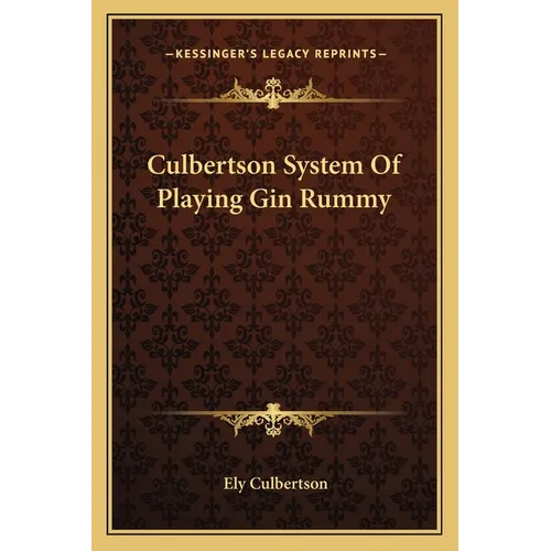 Culbertson System Of Playing Gin Rummy - Paperback