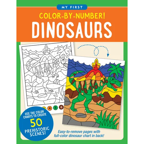 Color-By-Number! Dinosaurs (50 Unique, One-Sided Designs) - Paperback