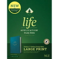 NLT Life Application Study Bible, Third Edition, Large Print (Leatherlike, Teal Blue, Indexed) - Imitation Leather