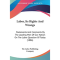 Labor, Its Rights And Wrongs: Statements And Comments By The Leading Men Of Our Nation On The Labor Question Of Today (1886) - Paperback