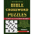 Bible Crossword Puzzles Volume 5: 50 Large print newspaper style Bible crosswords with almost all the clues straight from the Bible - Paperback