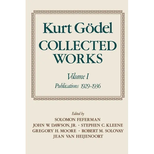 Collected Works: Volume I: Publications 1929-1936 - Paperback